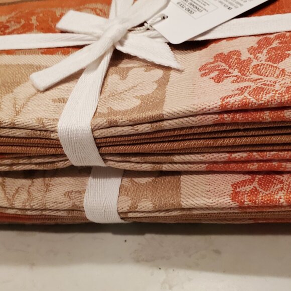 NWT Williams Sonoma "Acorn Harvest Jacquard" Dinner Napkins - set of 8! - Picture 4 of 5
